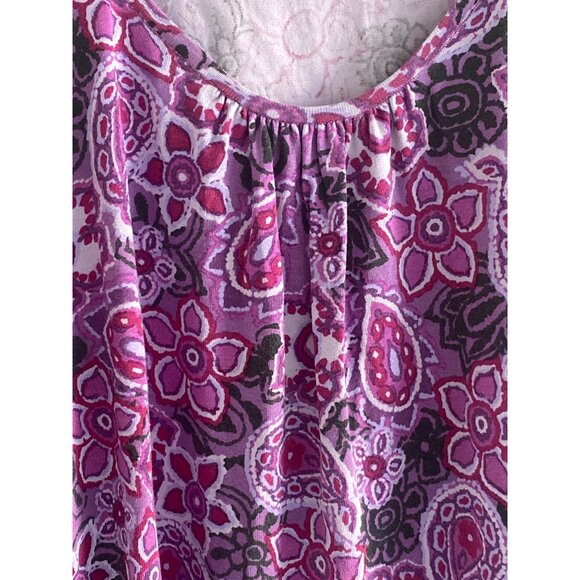 Woman August Silk Purple Paisley Floral Blend Pullover  3/4 Sleeve 3X - Picture 4 of 8